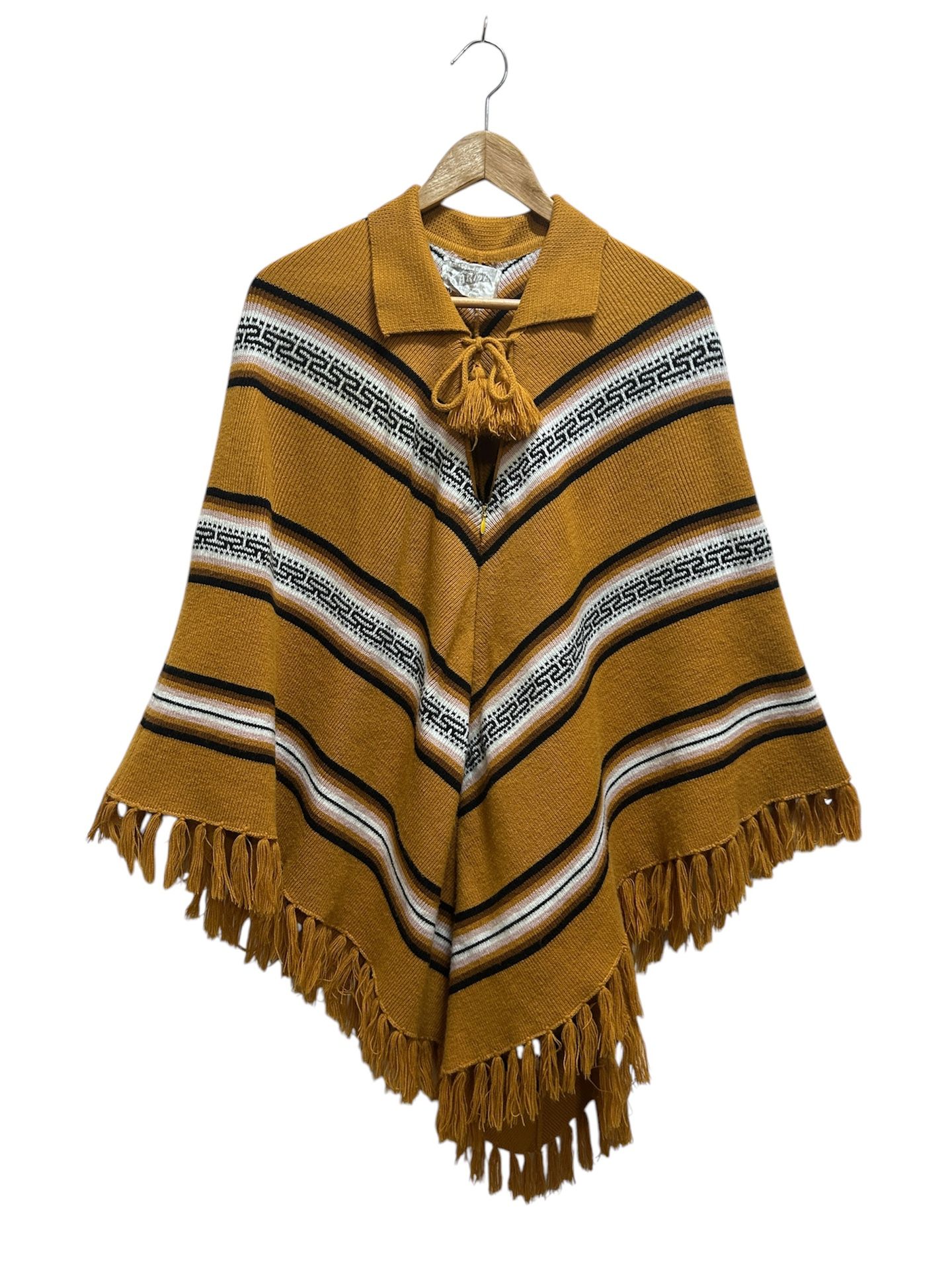 VTG Equador For Karma California 80 Acrylic Poncho O/S Boho Cottage