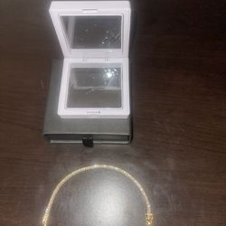 2MM VVS1 Moissanite, 18k Gold PLATED 6.5 Inch Bracelet.