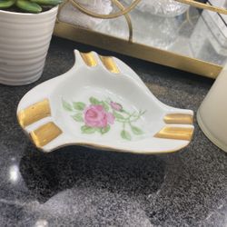 Pretty Antique 1960s Trinket Dish Signed On Bottom 