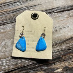 Anthropologie Stone Drop Earrings/Turquoise /Lightweight