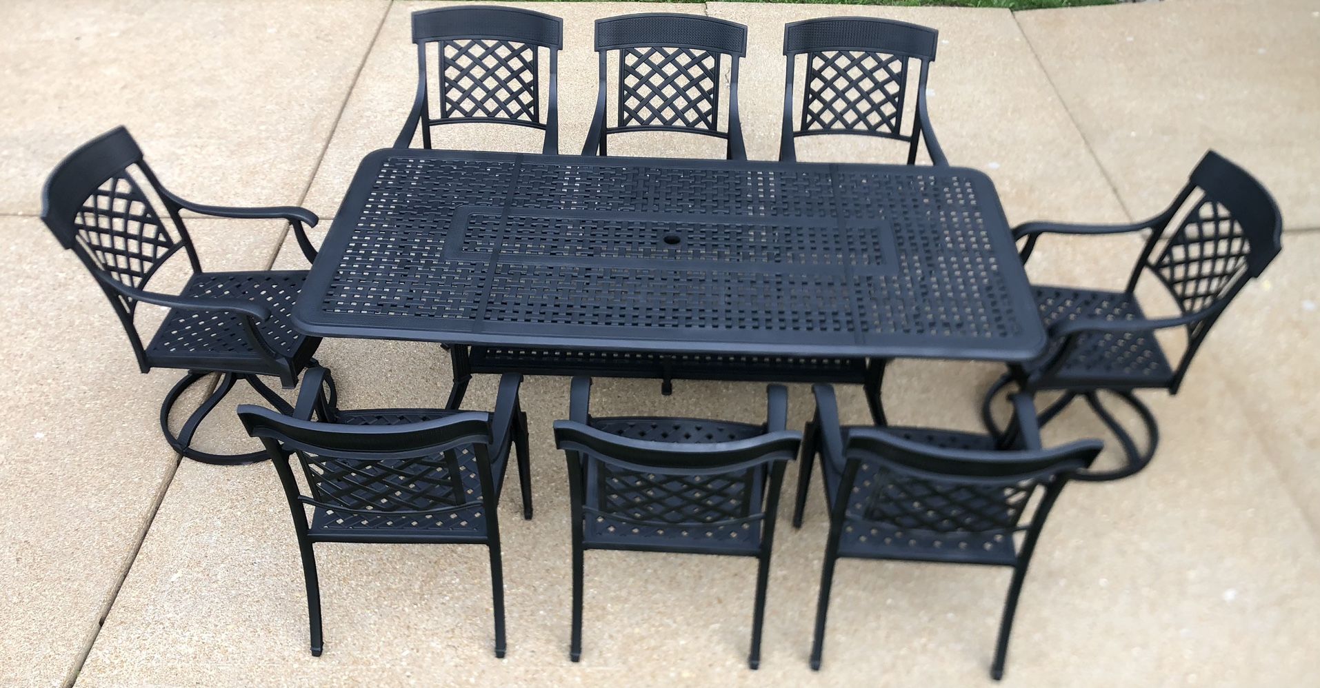 Patio Set Hanamint Outdoor Furniture 8 Seat Dining Set-84in 105 Table