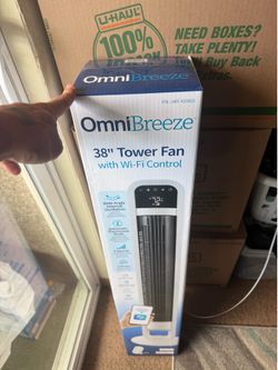 OmniBreeze 4-Speed Wi-Fi Control Standing Fan