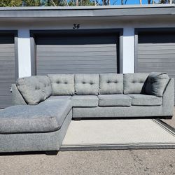 Living Spaces Arrowmask Grey Sectional Couch