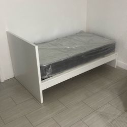 Ikea Bed, Mattress And Desk