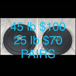 Plate Weight - 45 & 25 LB - Rubber Coated Bumper - NEW