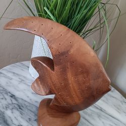 $15 Angel Fish Monkey Pod Appetizer/ Hor D'oeuvre Toothpick Stand. 