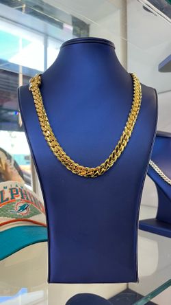 Handmade Miami Cuban Link Chain 10MM 22” GOLD OVER SILVER