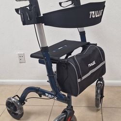 Rollator Walker with Seat, Walkers for Seniors, 10" Rubber Wheels