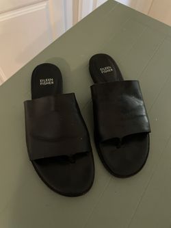 Eileen Fisher Black Leather Sandals