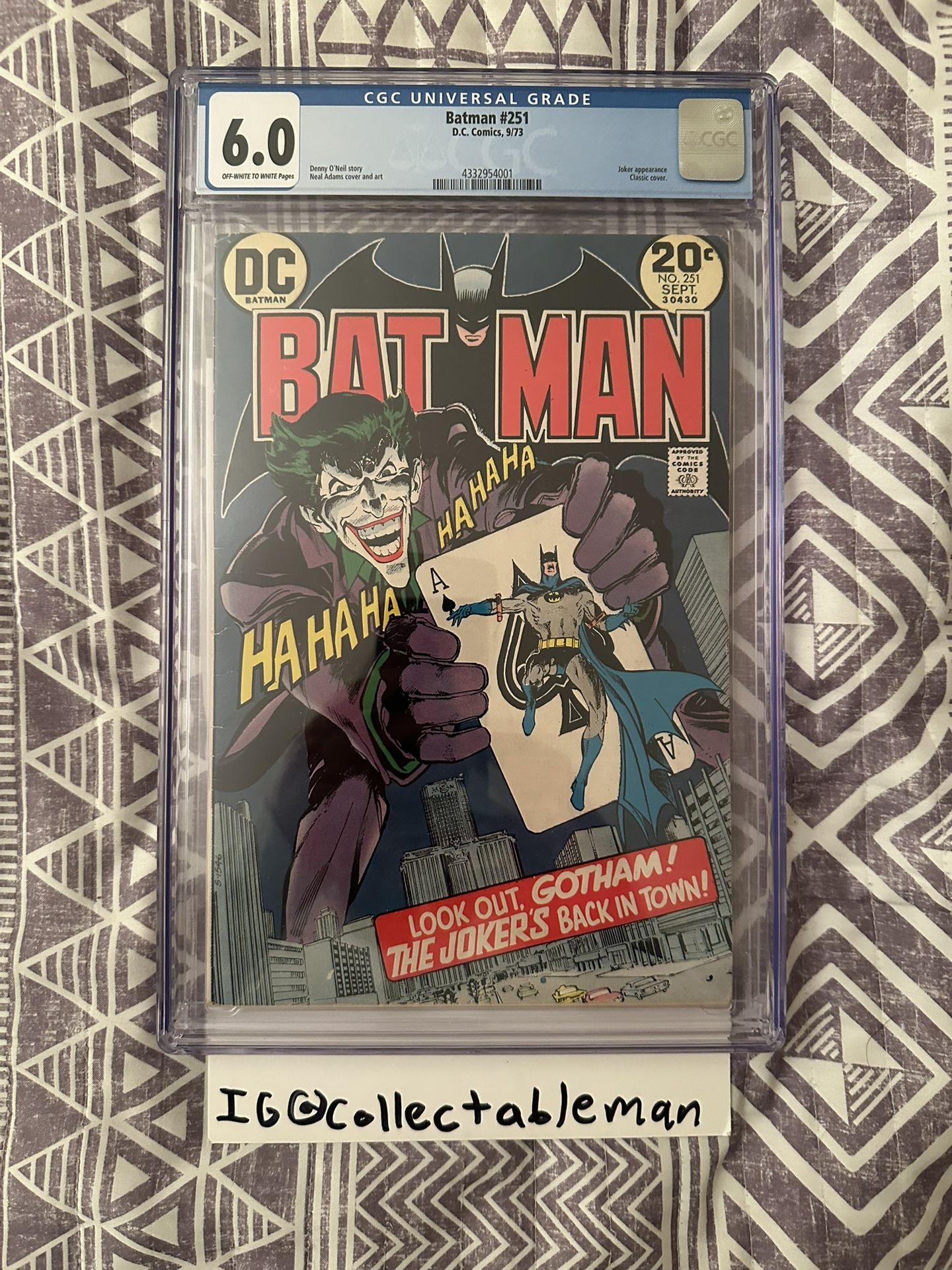 BATMAN #251 CGC 6.0   CLASSIC NEAL ADAMS JOKER COVER 1973