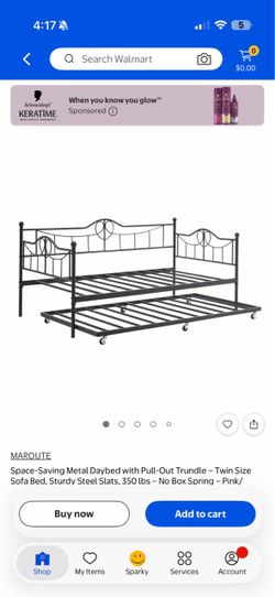 Twin size daybed & roll-out Trundle frame set