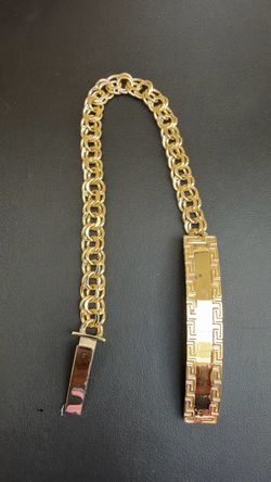 10kt chino link id bracelets gold