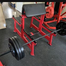 BRAND NEW  355lbs 7 HOLE RUBBER OVER STEEL  w/olypic barbell