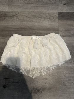 White Ruffle Shorts
