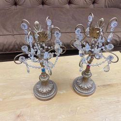 Brass Toned Metal Candle Holders $20 Set