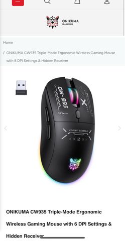 ONIKUMA CW935 Wireless RGB USB gaming compact mouse