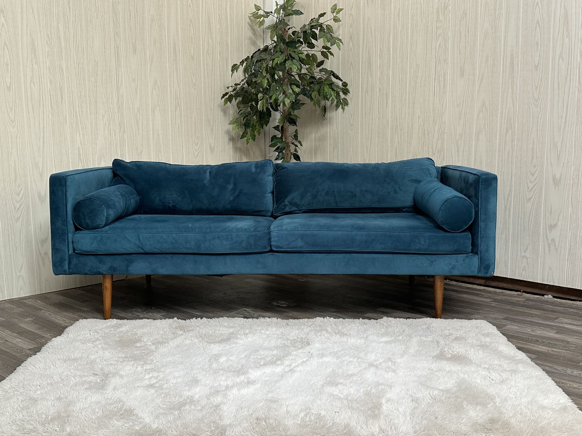 West Elm Monroe Velvet Couch - Delivery Available
