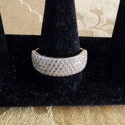 Real 14k Yellow Gold Ring With Cz