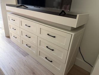 Large White Dresser with 9 Drawers