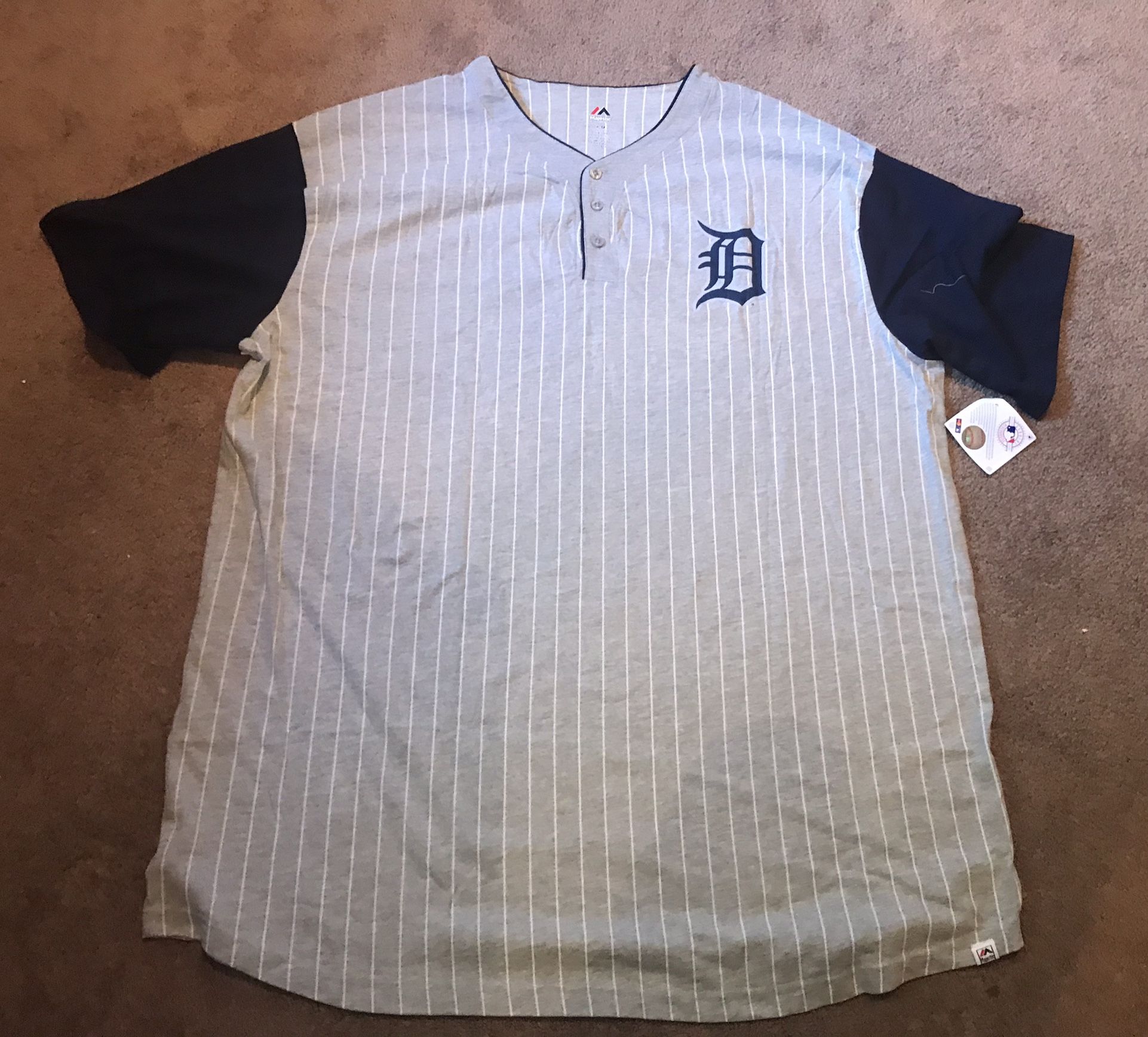 Miguel Cabrera Majestic Detroit Tigers Pinstripe Jersey Tee Size 3XLT