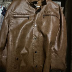 Fried Denim Brown Leather Jacket 