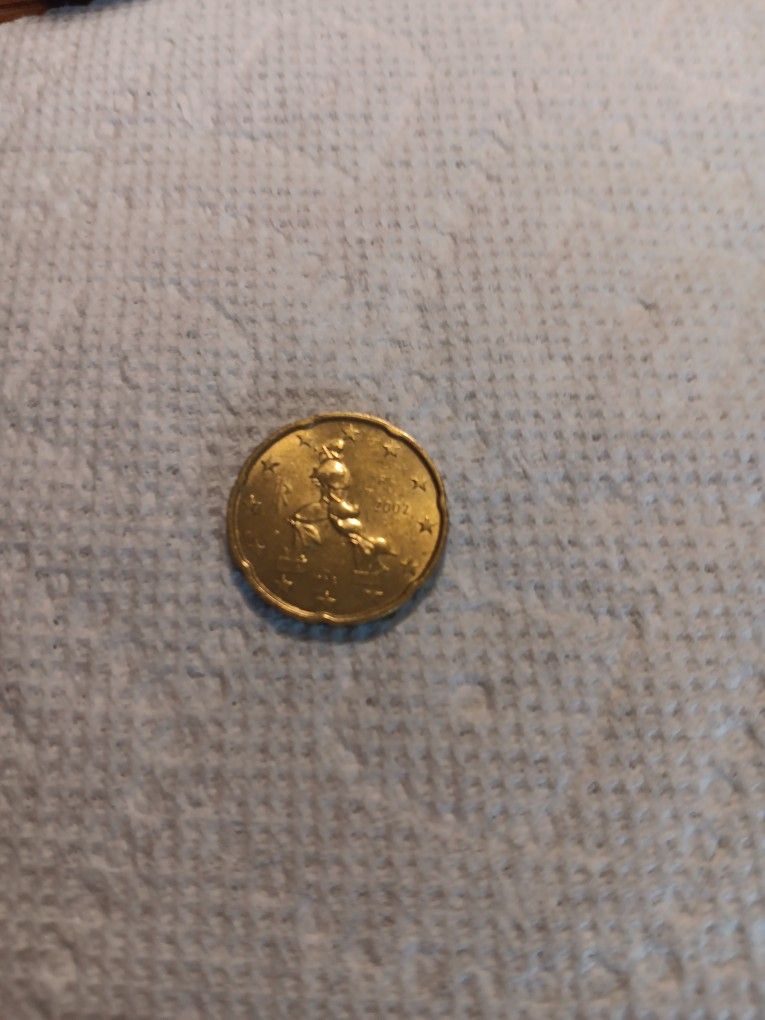 2002 French Gold Coin 20 Euro Cent R RARE