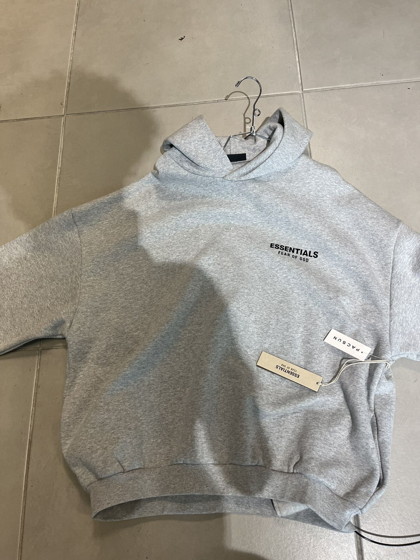 Essentials Fear Of God Fleece Hoodie Light Heather Grey