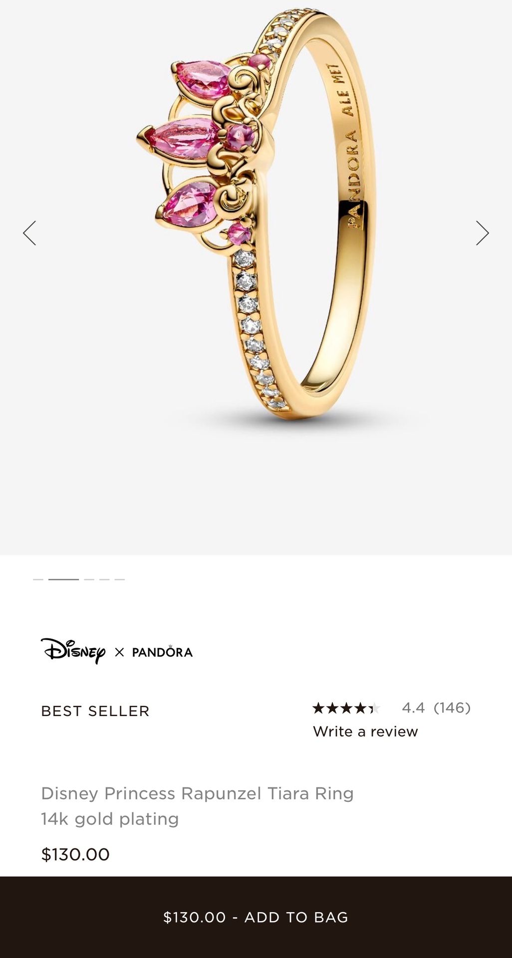 Disney Princess Rapunzel Tiara Ring