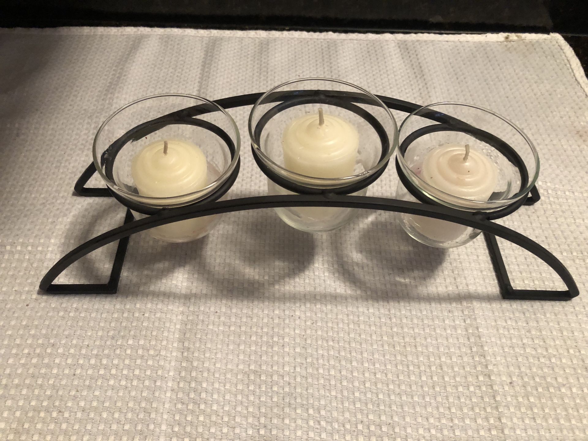 Wrought iron candle holder