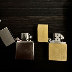 Gold And silver Zippo Lighters 