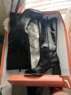 Black Knee-High Heeled Boots