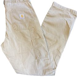 Carhartt 30x32 Men's Khaki Tan Carpenter Pants B324-DKH