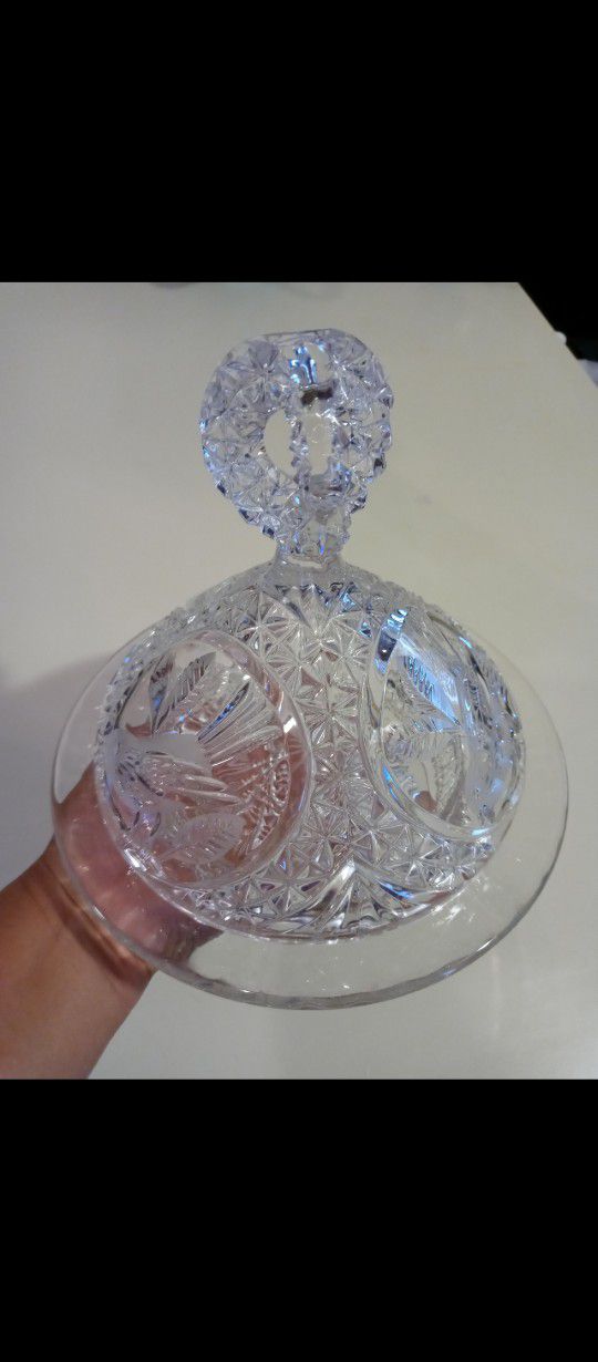 Crystal Butter Dish.  Good Condition