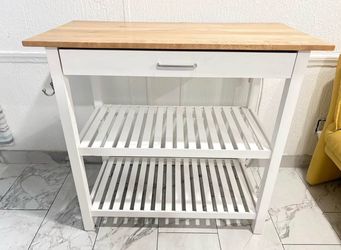 Kitchen Island Bar Station with Drawer and Shelves