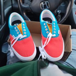 Vans Comfycush Era Size 9.5 Multi Block Multi True White