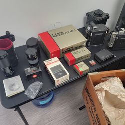 Old Camera And Canon Accessories Lot