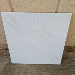 12 3/4" x 12 3/4" tile white/pink