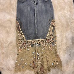 WL Two-Tone Distressed Denim Jacket (medium)