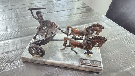 Achilles on Chariot Greek Hero Trojan War Bronze Statue