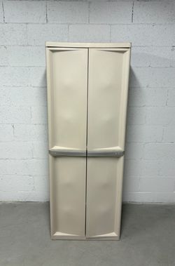 Sterilite 3 Shelf Cabinet Plastic, White 69 3/8" H x 25 5/8" W x 18 7/8" D