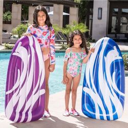 SLOOSH 2 Pack Inflatable Boogie Boards Blue/Purple
