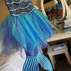chinese dress ladies Misty Mermaid Dress Size 5-6 / Purple/Teal