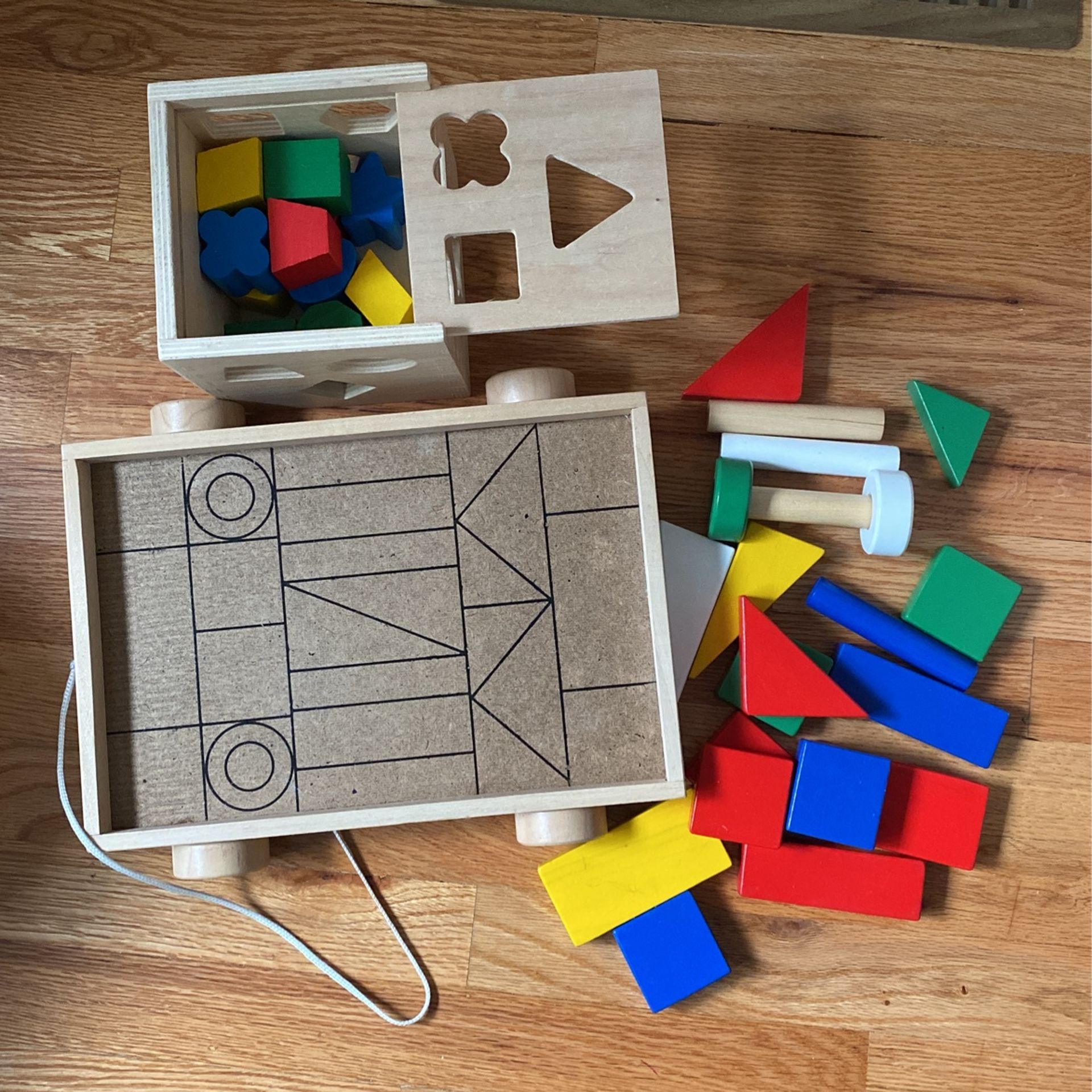 Wood Montessori  Toys  1 Years  + Shape Sorting Cube And Dolly . Mellisa & Dough 