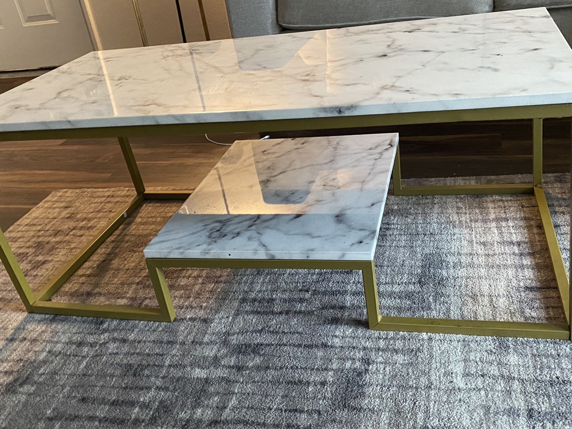 Acrylic Marble & Gold Coffee Table