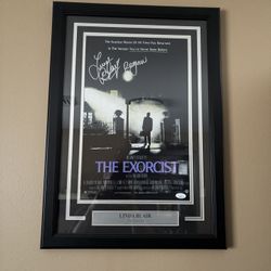 EXORCIST Linda Blair Signed Movie Poster with JSA COA. Measures 18x24