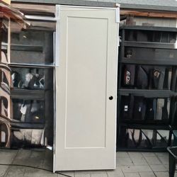 Masonite 30 in. x 80 in. 1 Panel Right-Handed Primed Composite Solid Core Single Prehung Interior Door