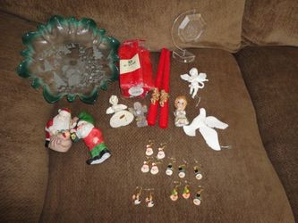 Christmas Santa,  bowl,  bear ornament 