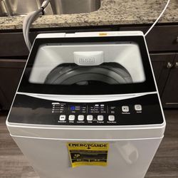 BLACK+DECKER Small Portable Washer, Washing Machine for Household Use, Portable Washer 2.0 Cu. Ft. with 6 Cycles, Transparent Lid & LED Display