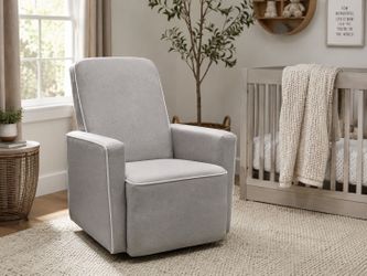 Light Gray Upholstered Rocking Nursery Chair / Glider