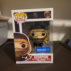 Funko Pop! Movies #1058 Mortal Kombat SCORPION Walmart Exclusive With Protector 